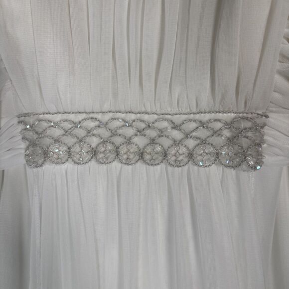 Connected Apparel Babydoll Dress Womens Size 6 Ivory White Bridal Feminine Flowy - Picture 10 of 16